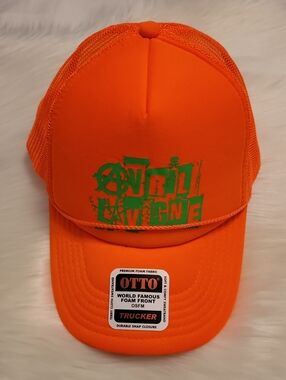Avril Lavigne Trucker Hat Orange VIP Tour Pass Gift One Size